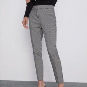 Zara Hi-Rose Houndstooth Leggings - Small NWT